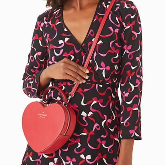 NWT Kate Spade Love Shack Heart Crossbody Purse Candied Cherry Red $329 - Picture 2 of 11